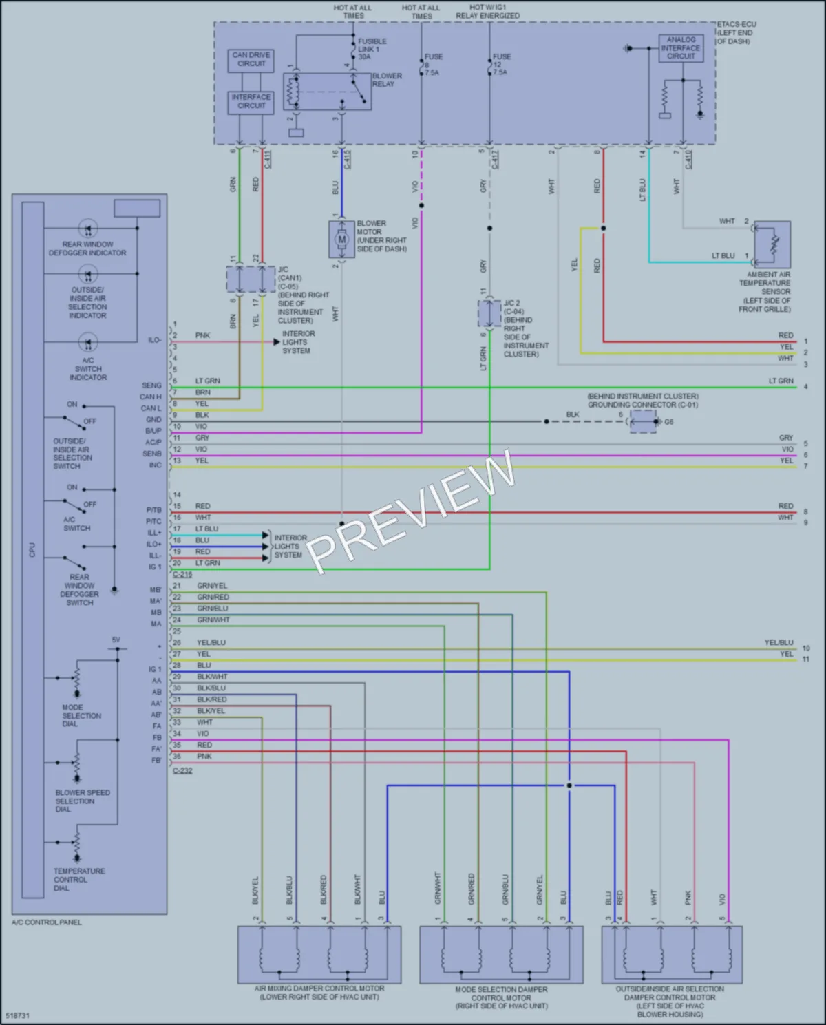 2017 Mitsubishi OutlanderSport Air Conditioning wiring diagram preview
