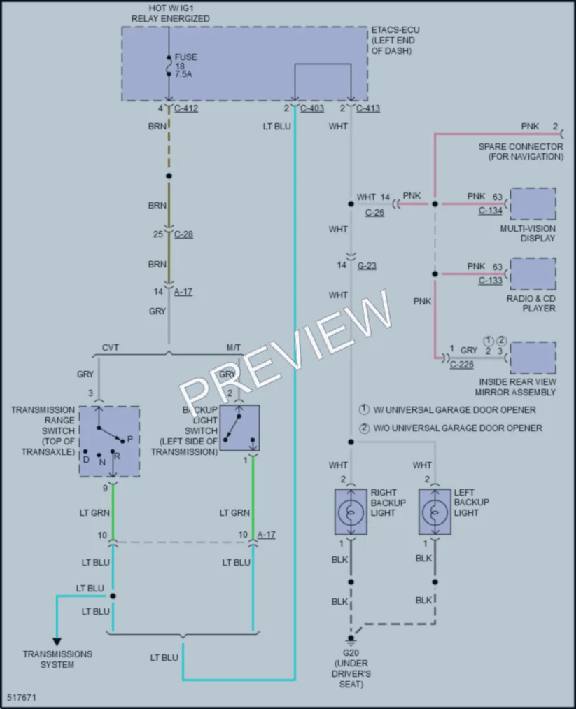 2017 Mitsubishi OutlanderSport Exterior Lights wiring diagram preview