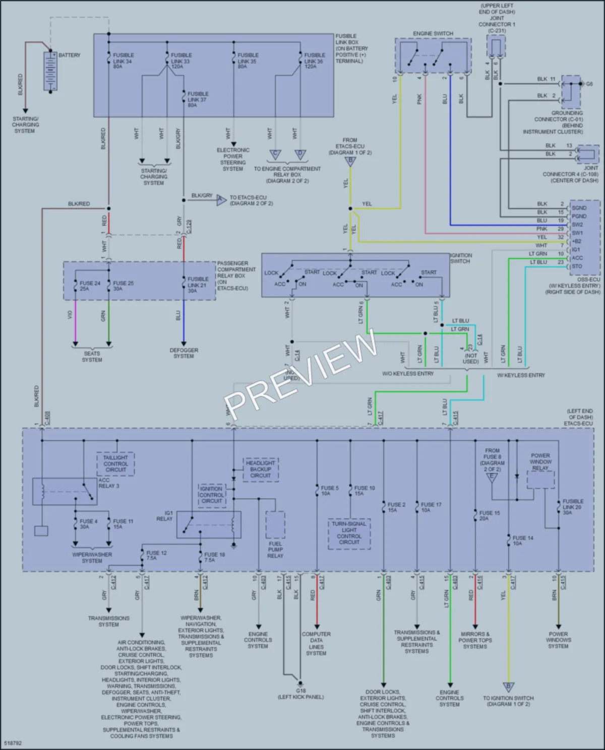 2017 Mitsubishi RVR Power Distribution wiring diagram preview