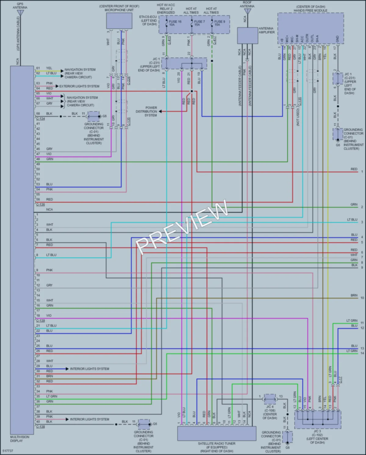 2017 Mitsubishi RVR Radio wiring diagram preview