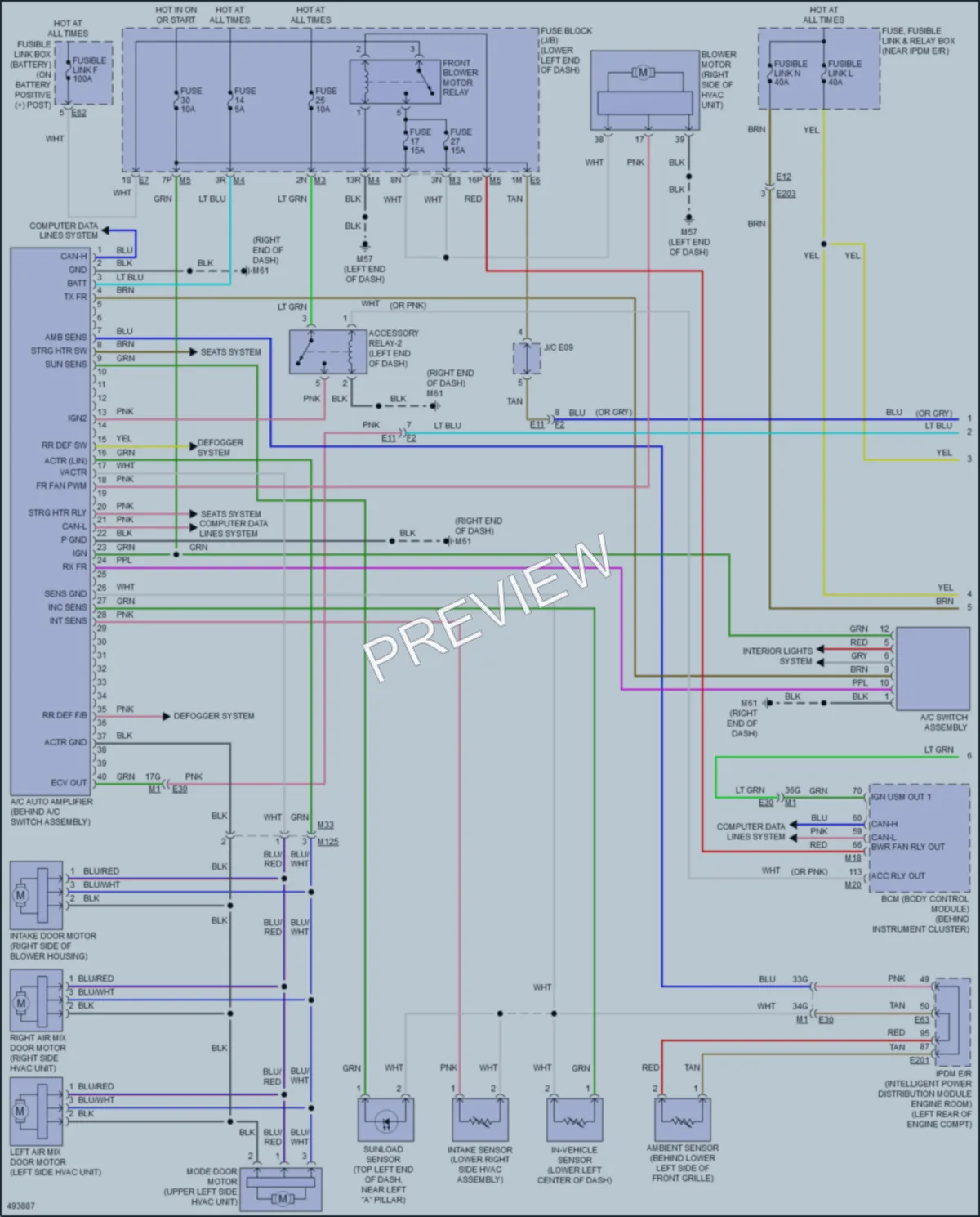 2017 Nissan Altima Air Conditioning wiring diagram preview