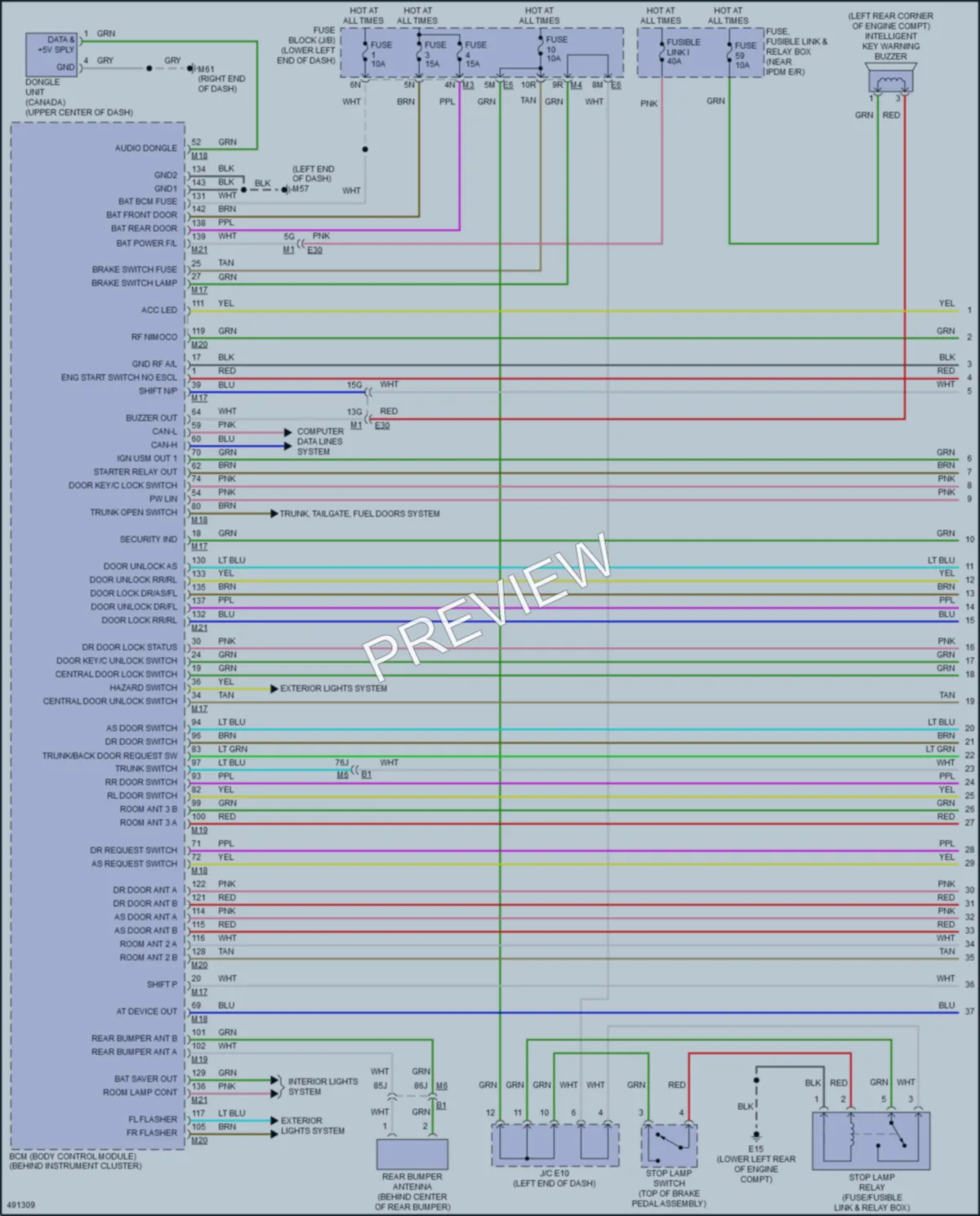 2017 Nissan Altima Power Door Locks wiring diagram preview