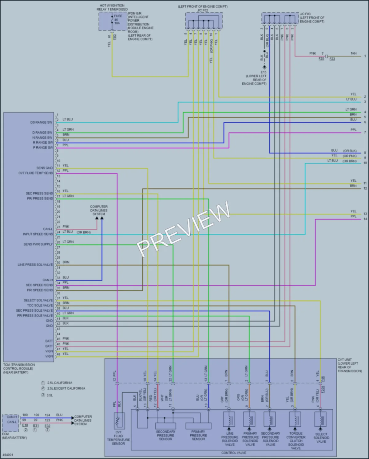 2017 Nissan Altima Transmission wiring diagram preview
