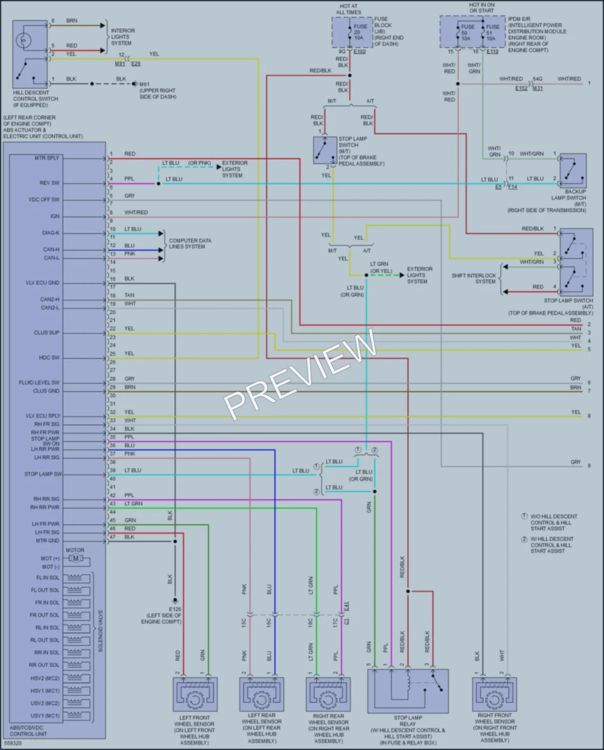 2017 Nissan Frontier Anti Lock Brakes wiring diagram preview