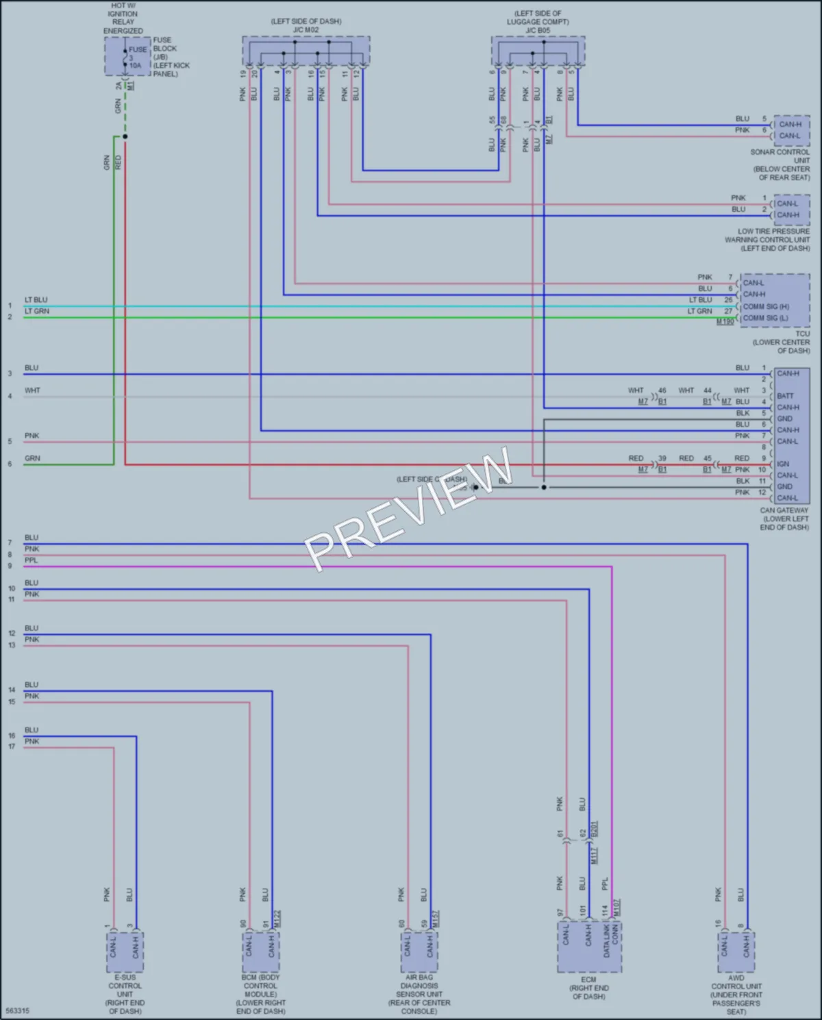 2017 Nissan GTR Computer Data Lines wiring diagram preview