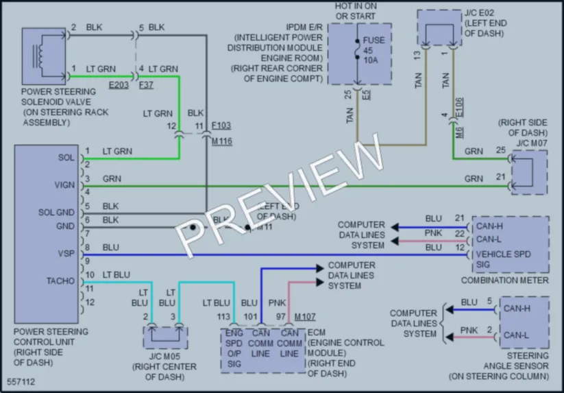 2017 Nissan GTR Electronic Power Steering wiring diagram preview