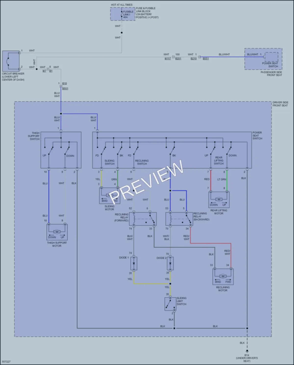 2017 Nissan GTR Power Seats wiring diagram preview