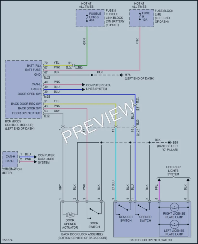 2017 Nissan JUKE Trunk Tailgate Fuel Door wiring diagram preview
