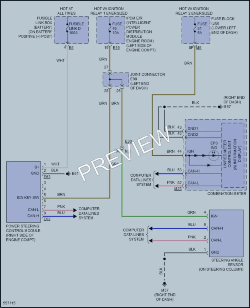 2017 Nissan Maxima Electronic Power Steering wiring diagram preview
