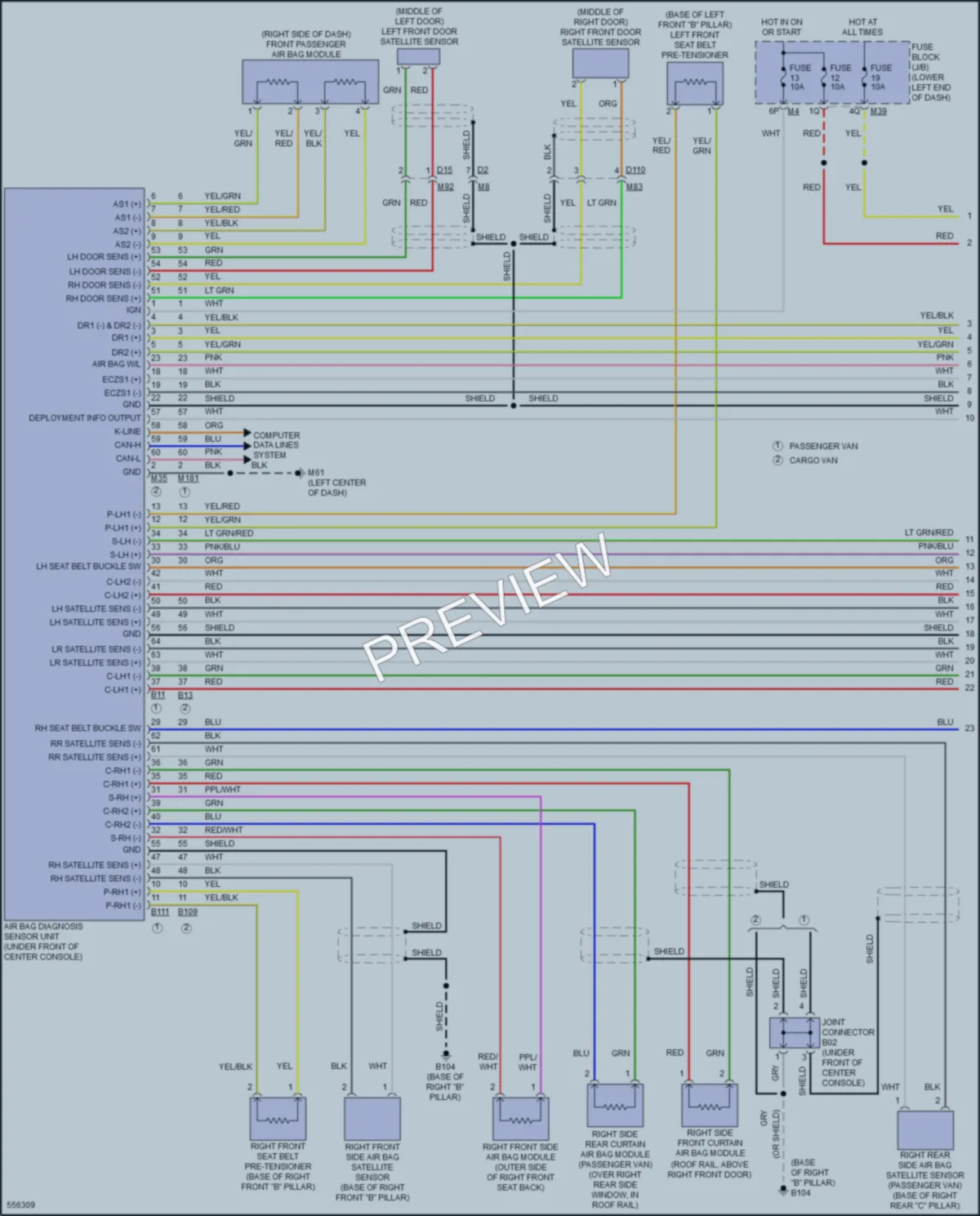2017 Nissan NV1500 Supplemental Restraints wiring diagram preview