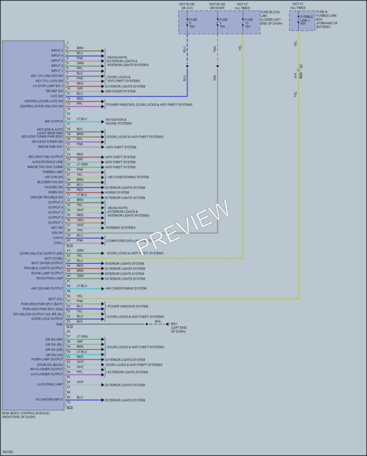 2017 Nissan NV200 Body Control Modules wiring diagram preview
