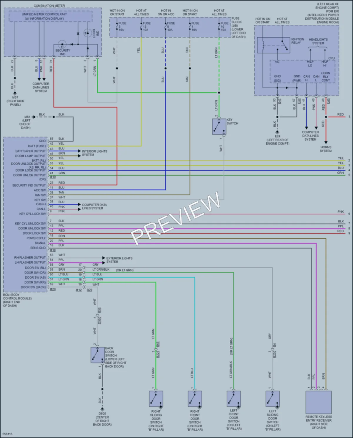 2017 Nissan NV200 Power Door Locks wiring diagram preview
