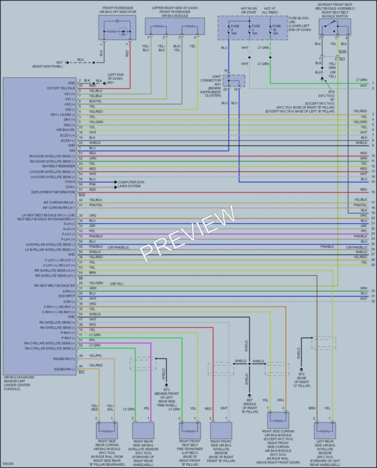 2017 Nissan NV200 Supplemental Restraints wiring diagram preview
