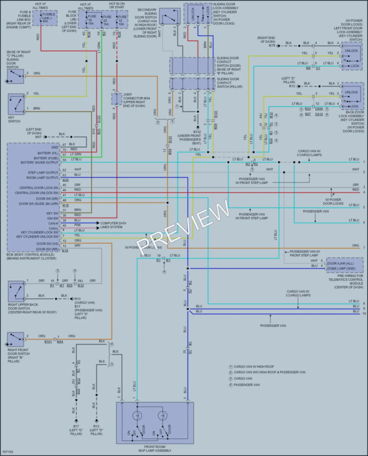 2017 Nissan NV3500HD Interior Lights wiring diagram preview