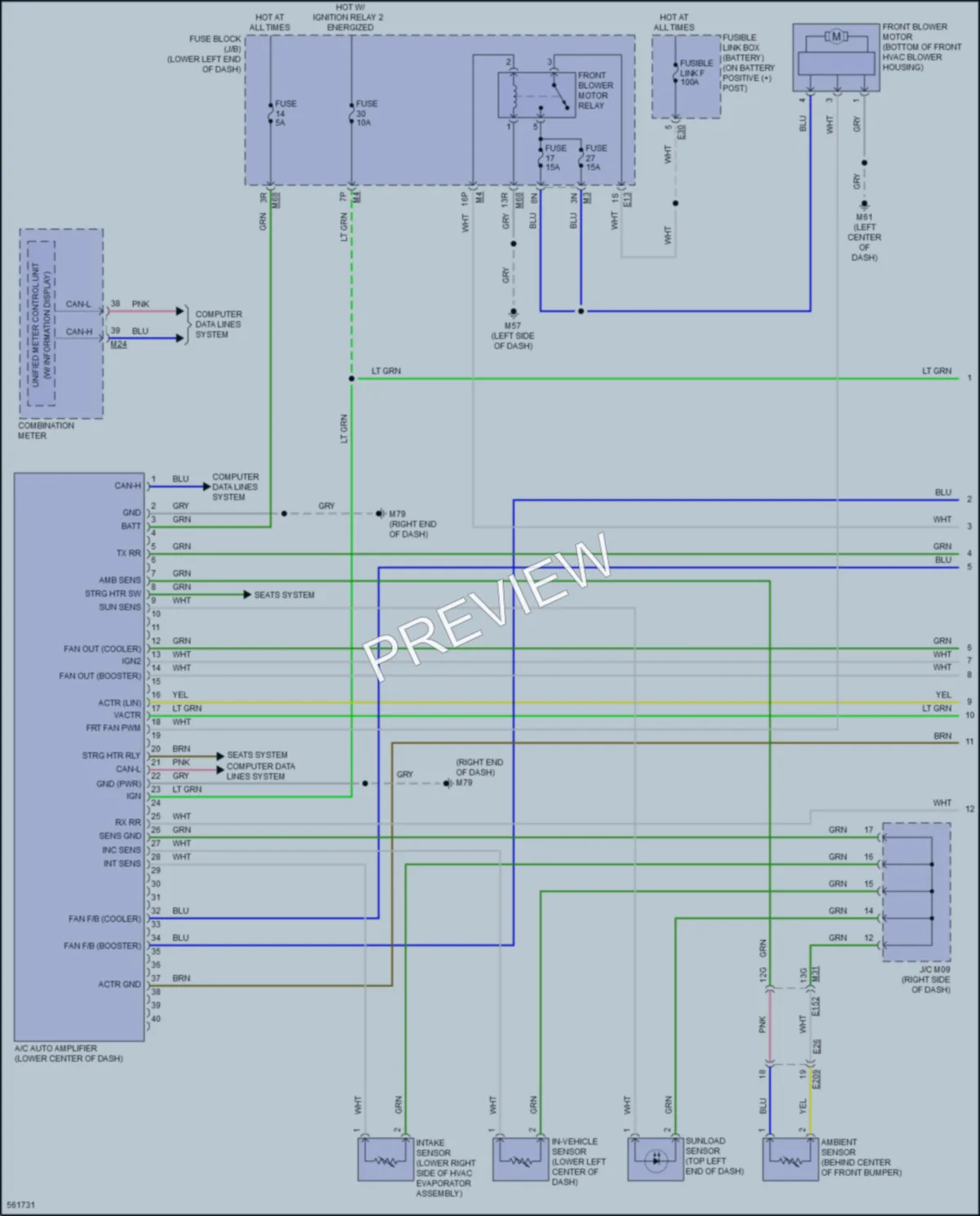 2017 Nissan Pathfinder Air Conditioning wiring diagram preview