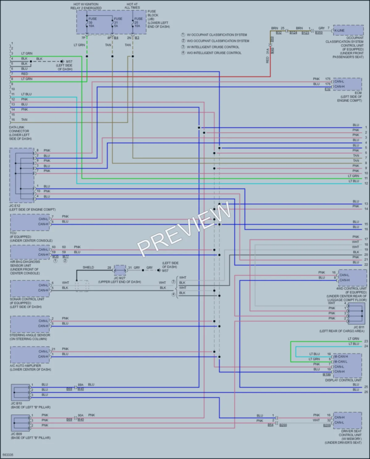 2017 Nissan Pathfinder Computer Data Lines wiring diagram preview