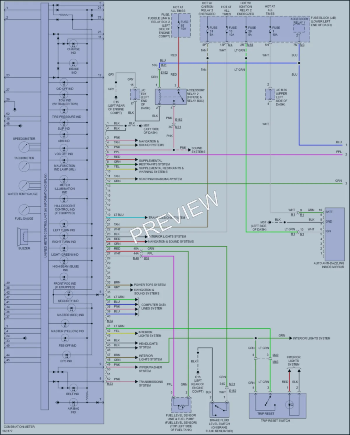 2017 Nissan Pathfinder Instrument Cluster wiring diagram preview