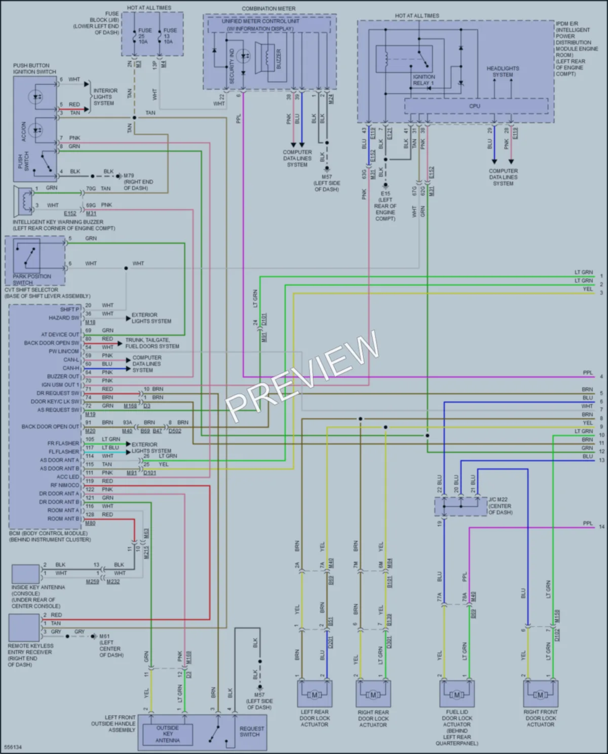 2017 Nissan Pathfinder Power Door Locks wiring diagram preview