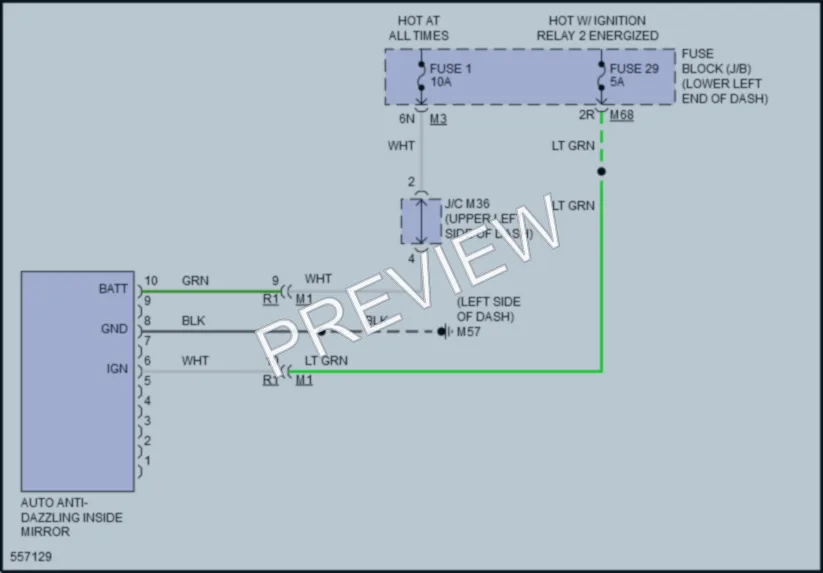 2017 Nissan Pathfinder Power Mirrors wiring diagram preview