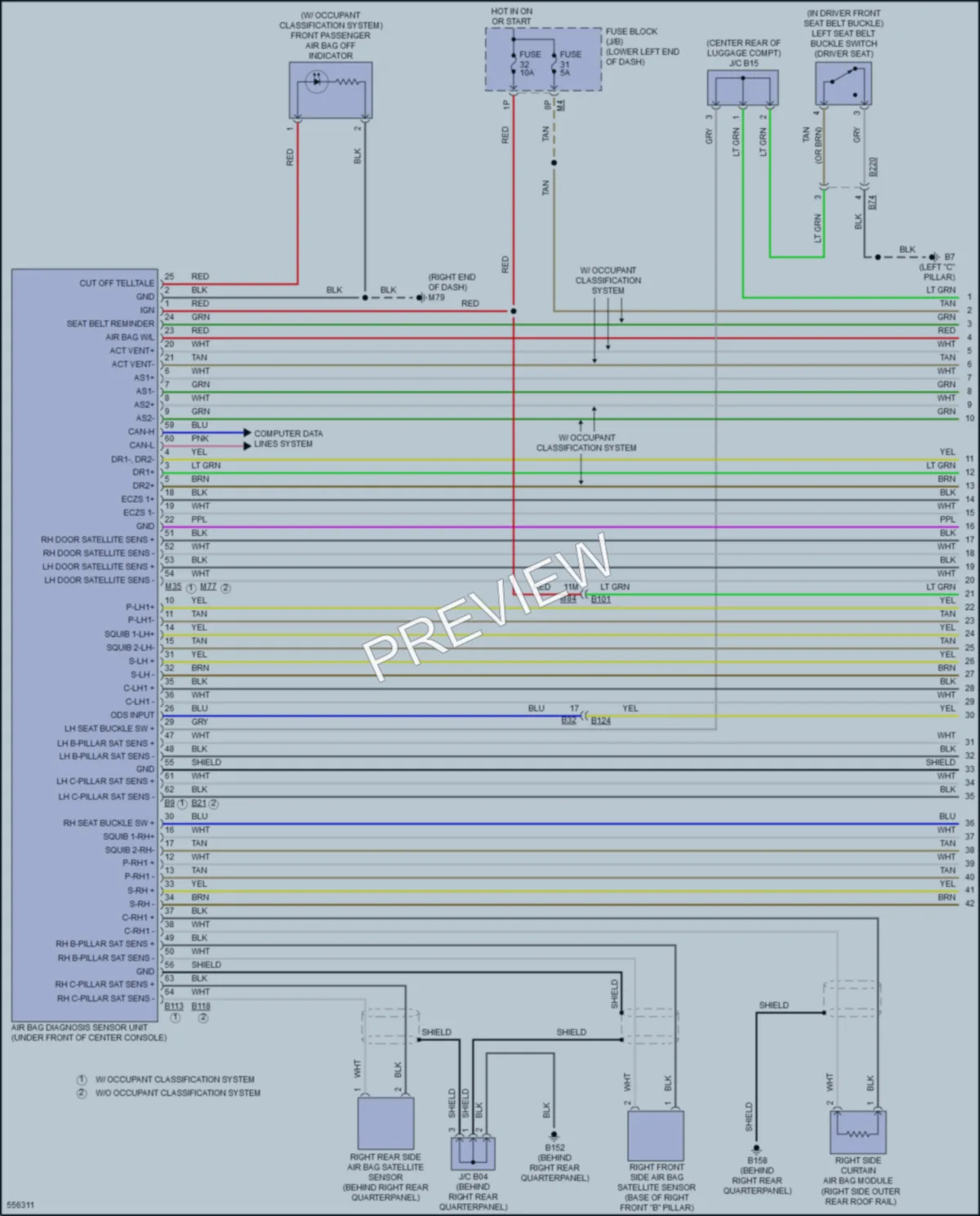 2017 Nissan Pathfinder Supplemental Restraints wiring diagram preview
