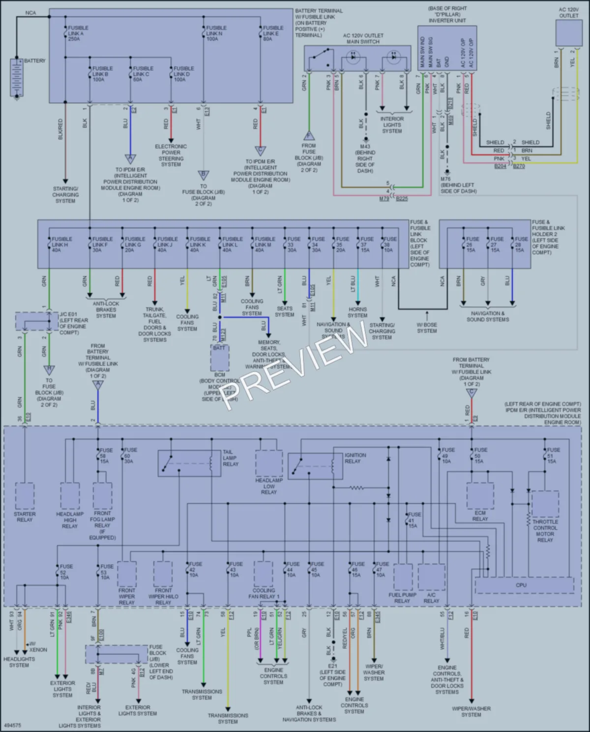 2017 Nissan Quest Power Distribution wiring diagram preview