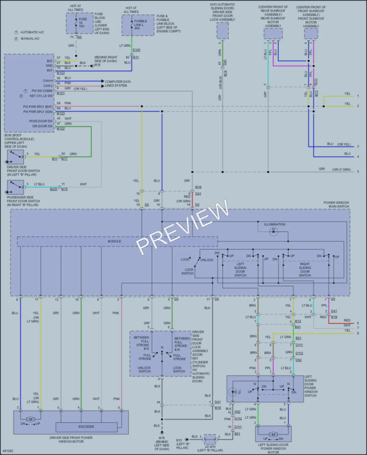 2017 Nissan Quest Power Windows wiring diagram preview