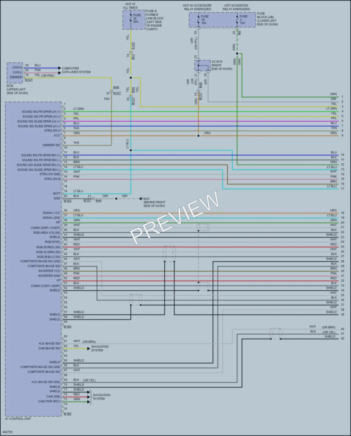 2017 Nissan Quest Radio wiring diagram preview