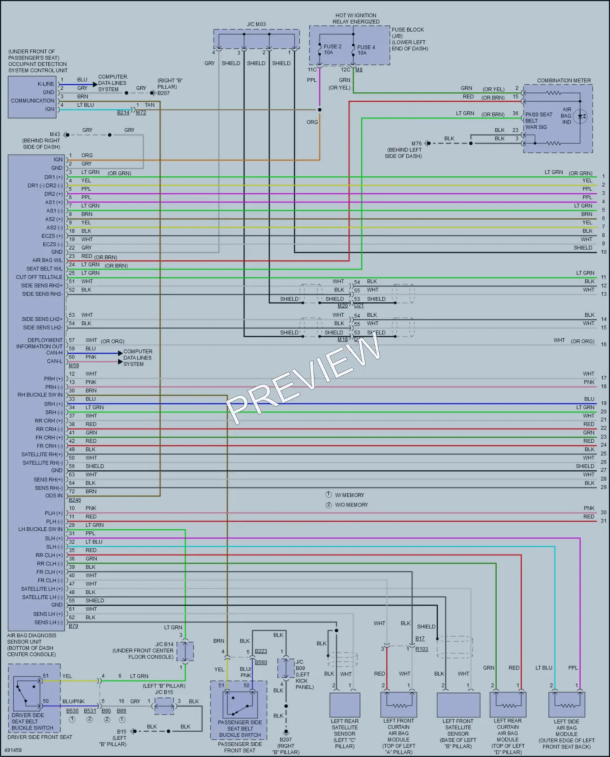 2017 Nissan Quest Supplemental Restraints wiring diagram preview