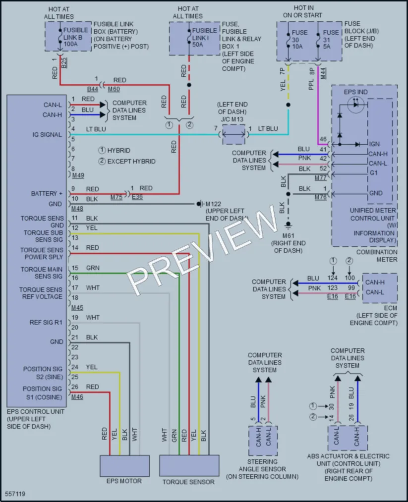 2017 Nissan Rogue Electronic Power Steering wiring diagram preview