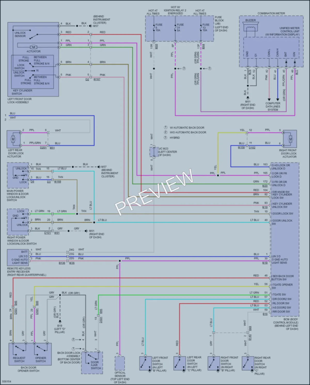 2017 Nissan Rogue Power Door Locks wiring diagram preview