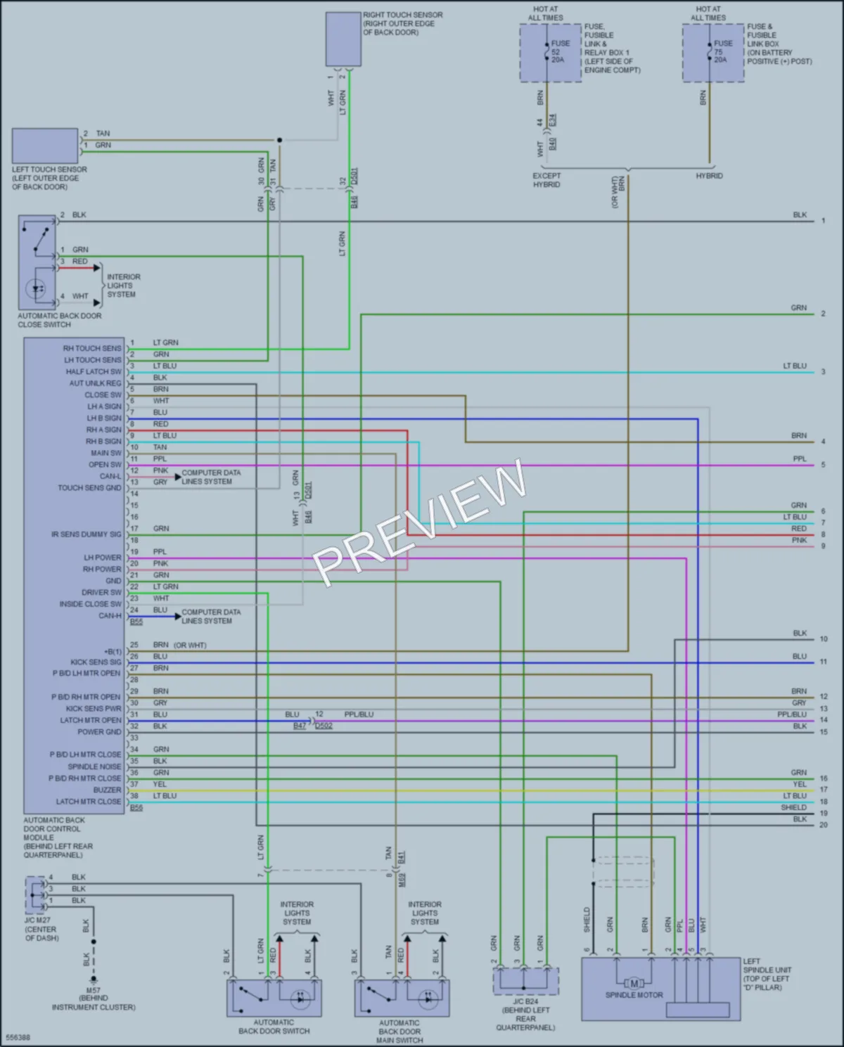 2017 Nissan Rogue Trunk Tailgate Fuel Door wiring diagram preview