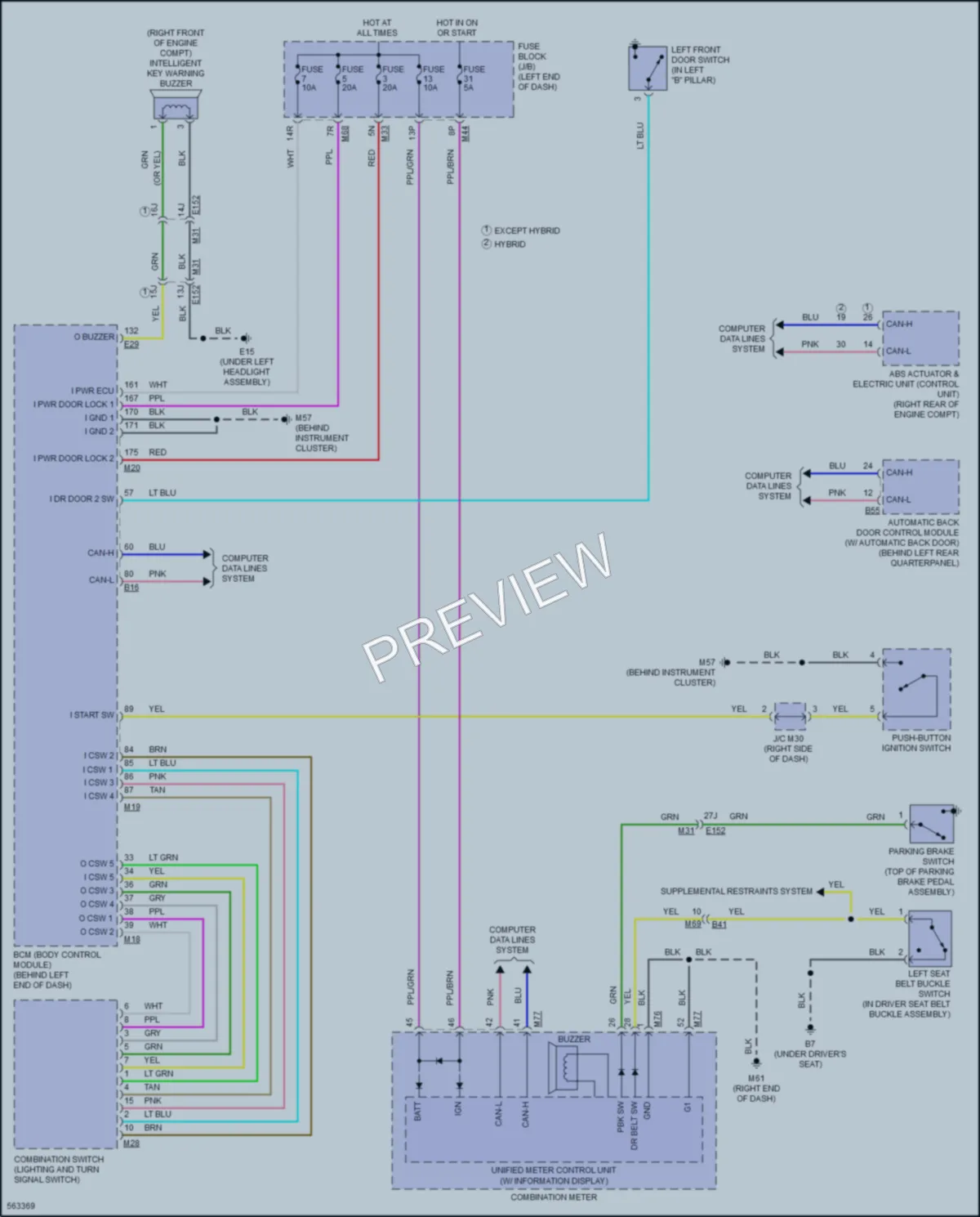 2017 Nissan RogueHybrid Warning Systems wiring diagram preview