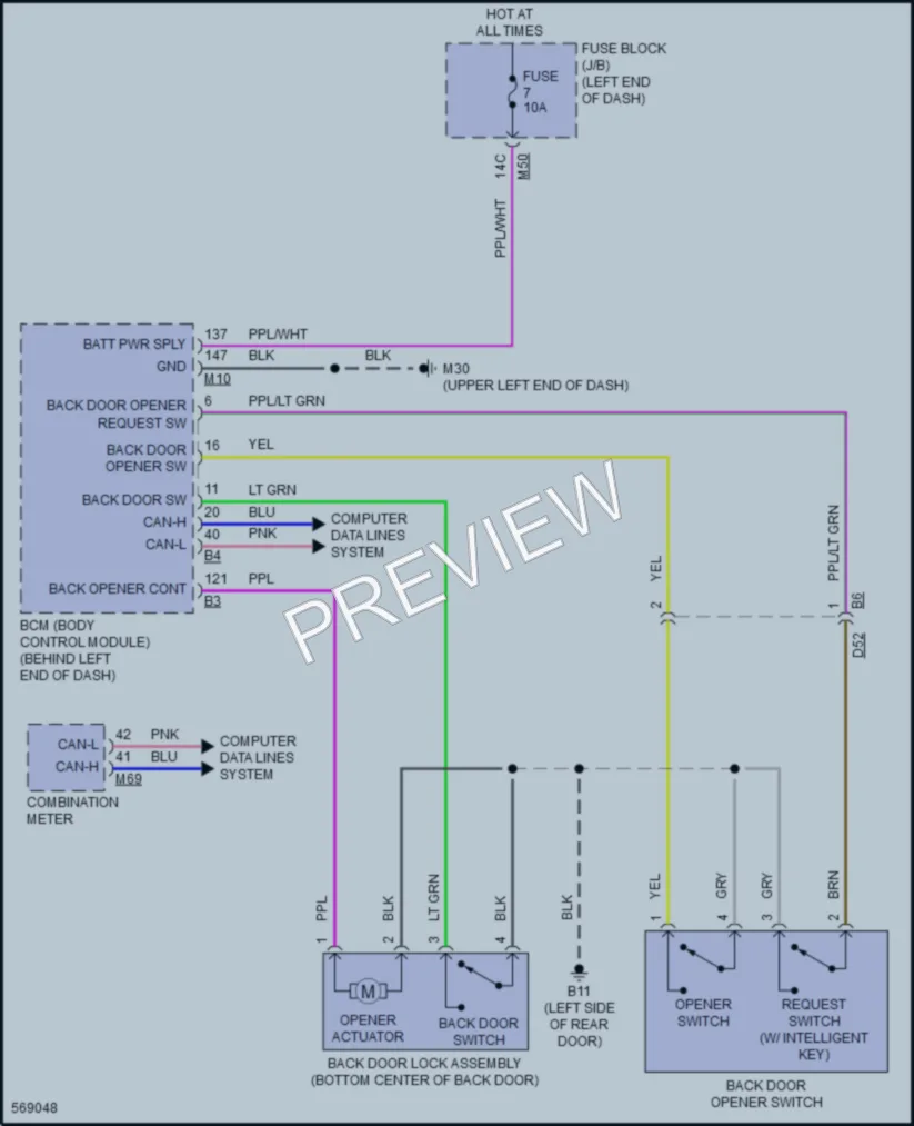 2017 Nissan RogueSport Trunk Tailgate Fuel Door wiring diagram preview
