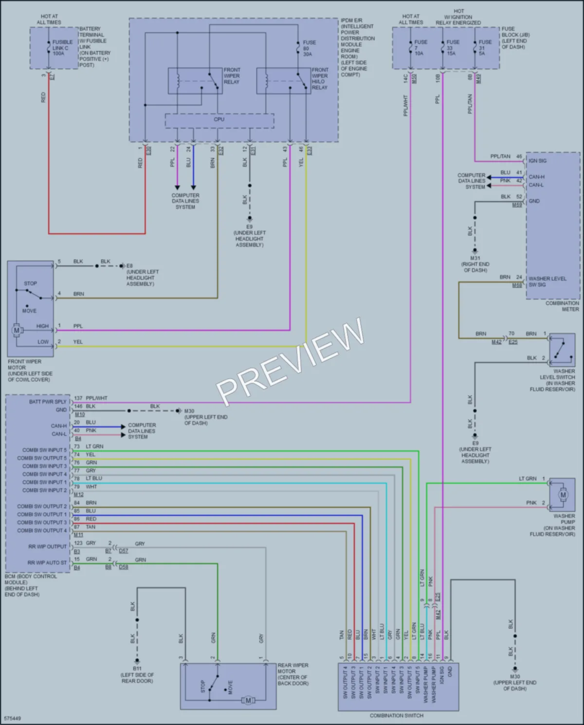 2017 Nissan RogueSport Wiper Washer wiring diagram preview