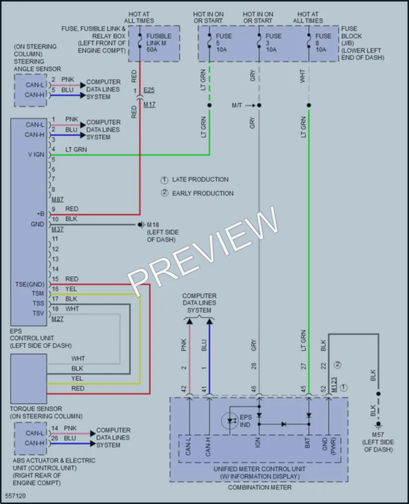 2017 Nissan Sentra Electronic Power Steering wiring diagram preview
