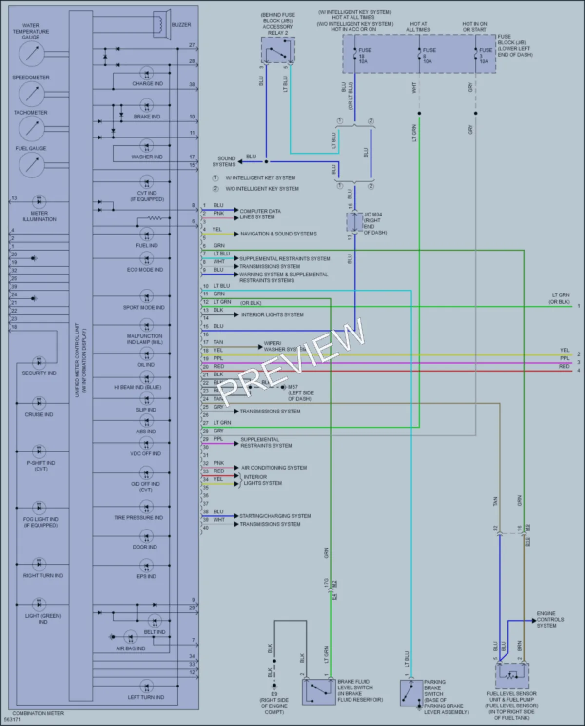 2017 Nissan Sentra Instrument Cluster wiring diagram preview