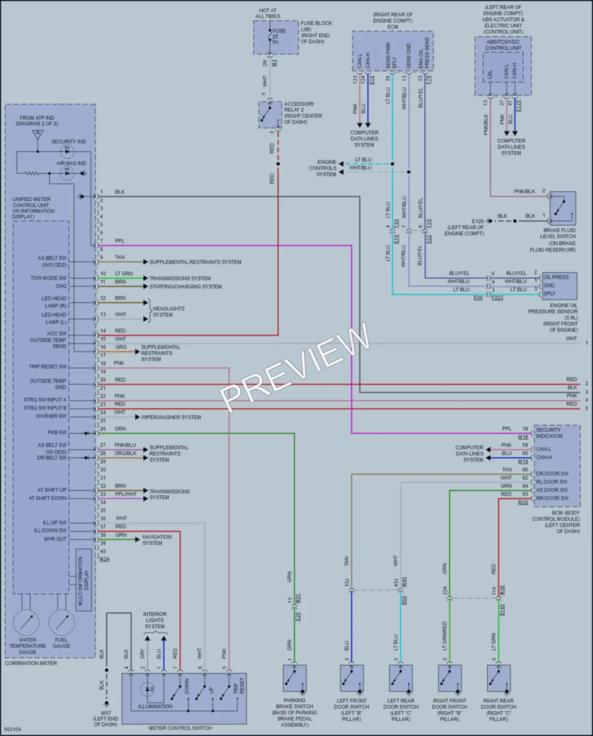 2017 Nissan Titan Instrument Cluster wiring diagram preview