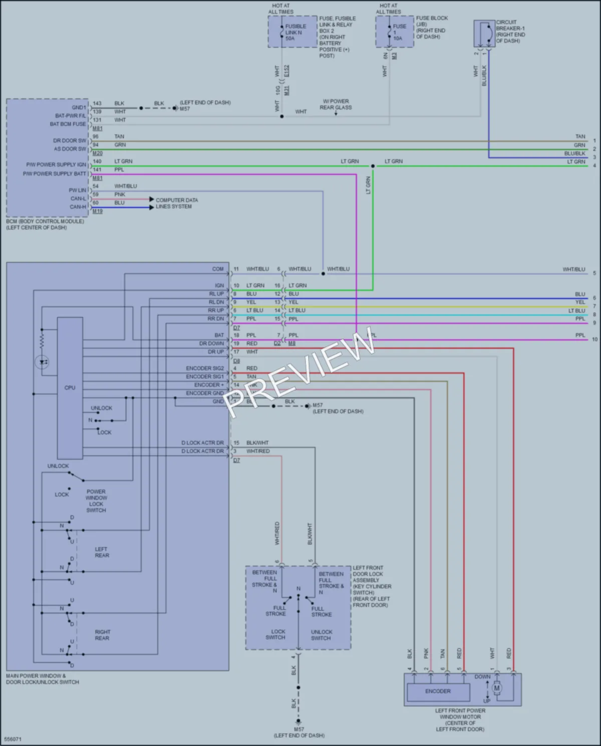 2017 Nissan Titan Power Windows wiring diagram preview