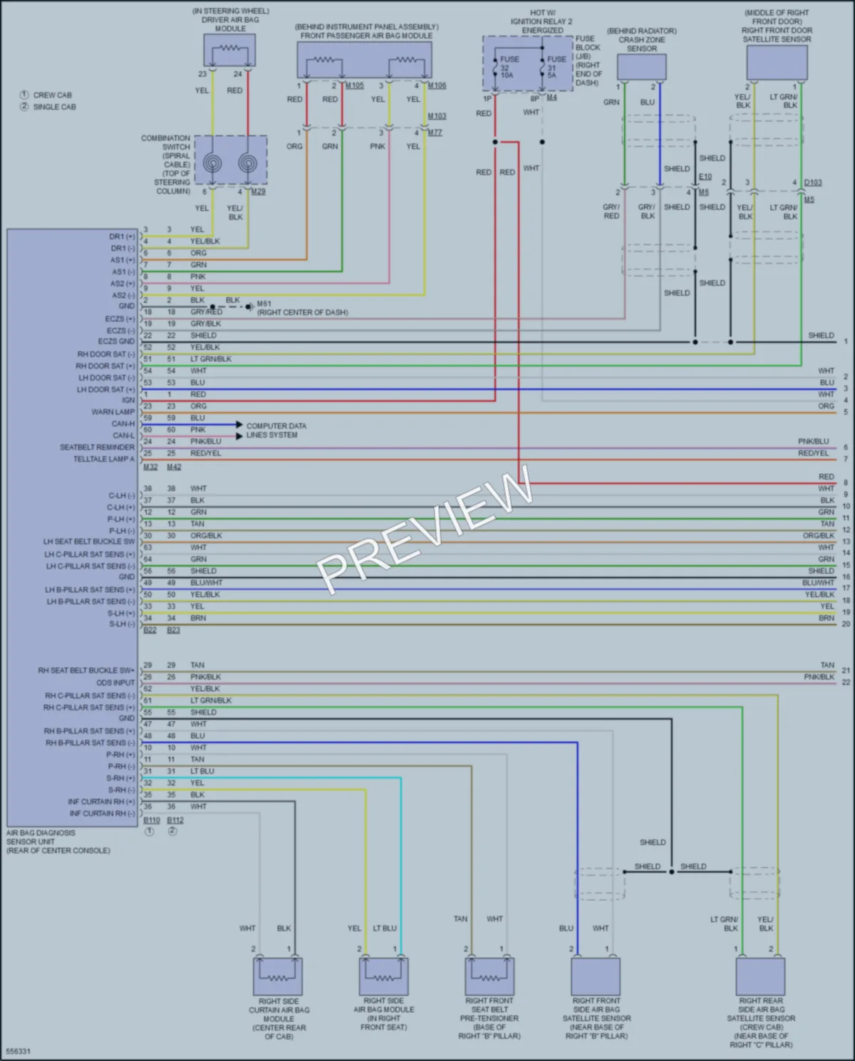2017 Nissan Titan Supplemental Restraints wiring diagram preview