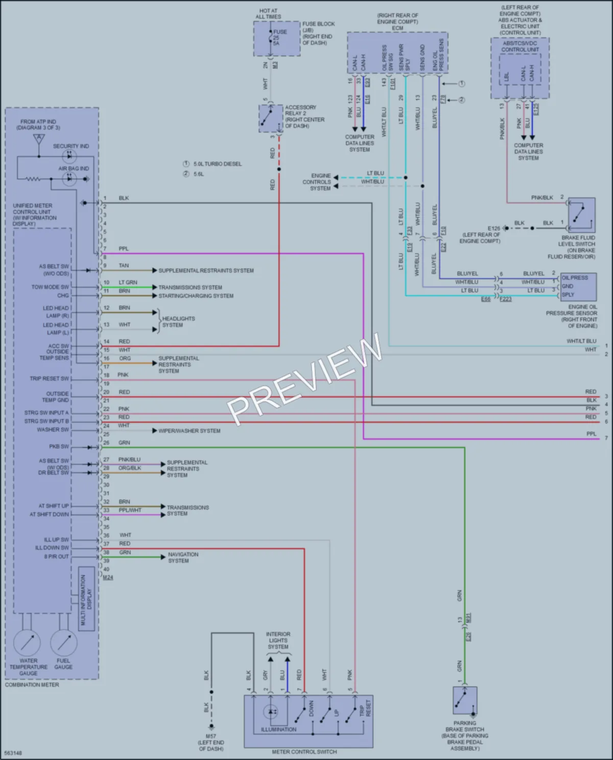 2017 Nissan TitanXD Instrument Cluster wiring diagram preview