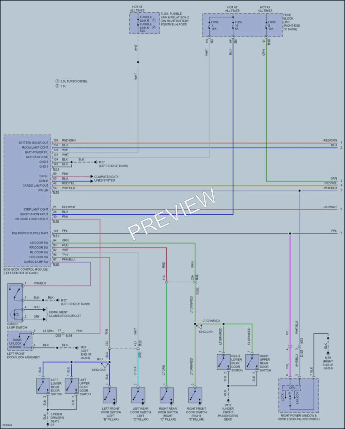 2017 Nissan TitanXD Interior Lights wiring diagram preview