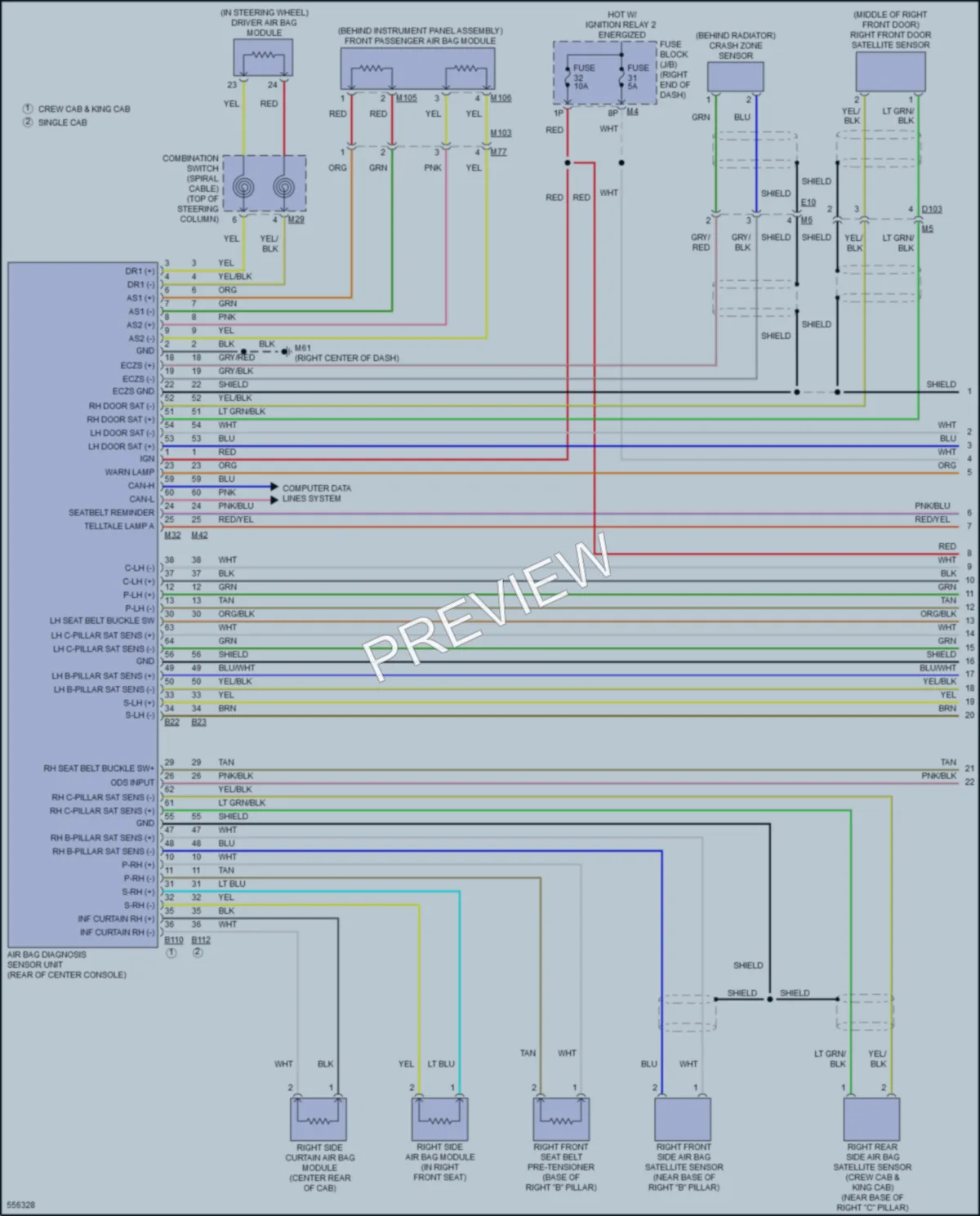 2017 Nissan TitanXD Supplemental Restraints wiring diagram preview