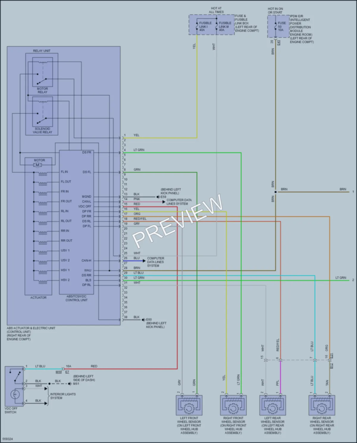 2017 Nissan Versa Anti Lock Brakes wiring diagram preview