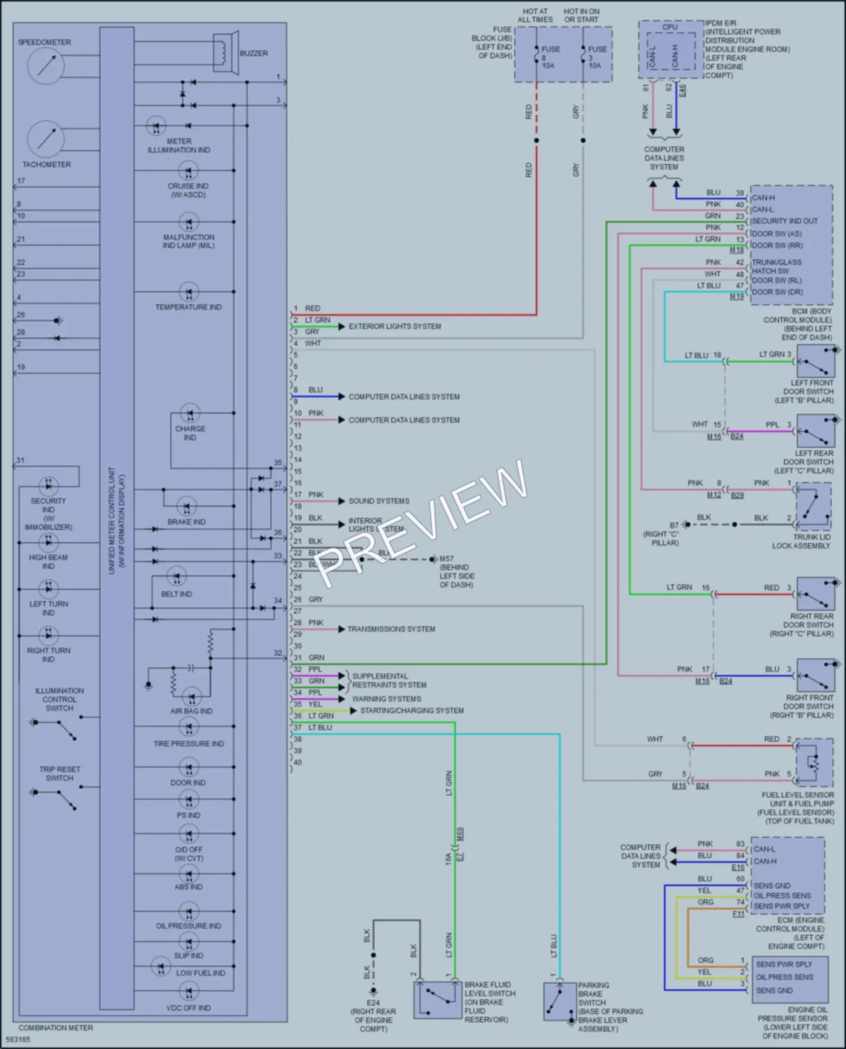 2017 Nissan Versa Instrument Cluster wiring diagram preview