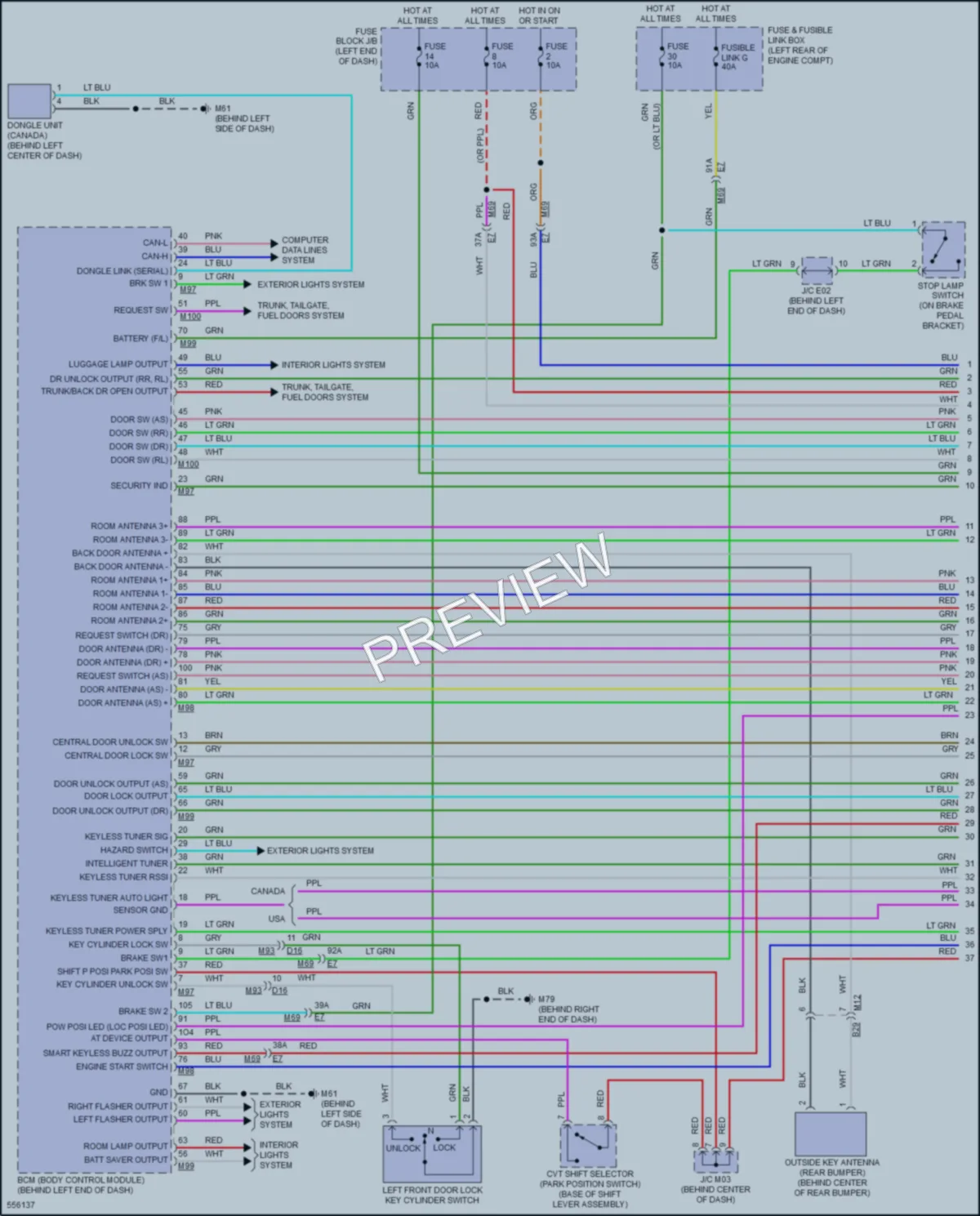 2017 Nissan Versa Power Door Locks wiring diagram preview