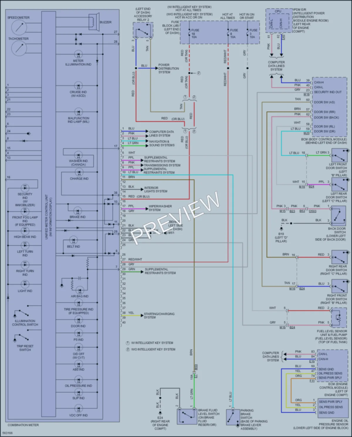 2017 Nissan VersaNote Instrument Cluster wiring diagram preview