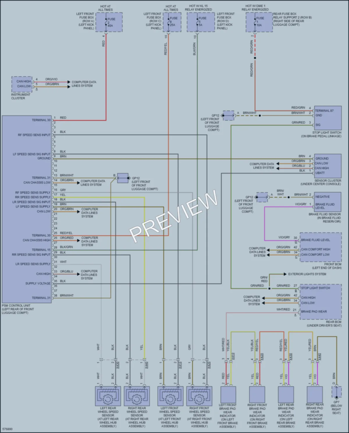 2017 Porsche 718Boxster Anti Lock Brakes wiring diagram preview