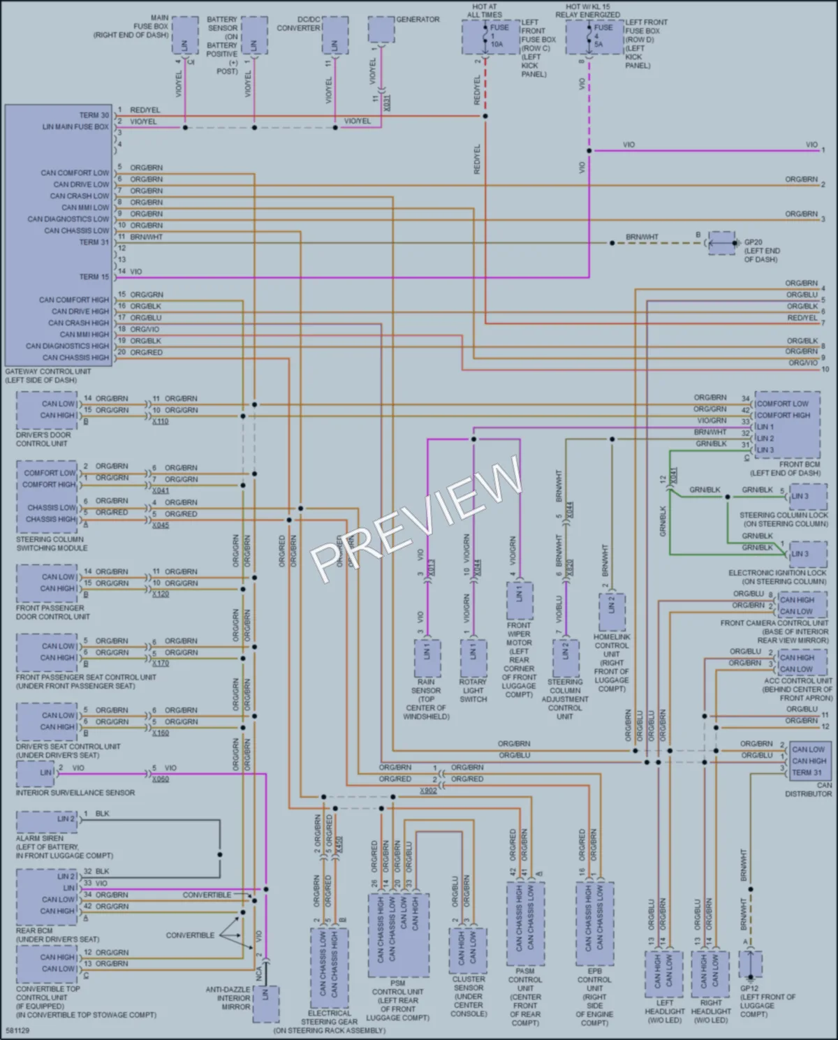 2017 Porsche 718Boxster Computer Data Lines wiring diagram preview