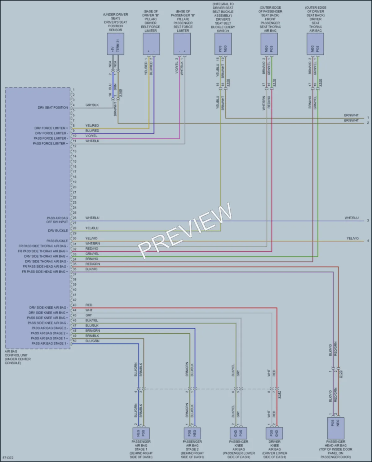 2017 Porsche 718Boxster Supplemental Restraints wiring diagram preview