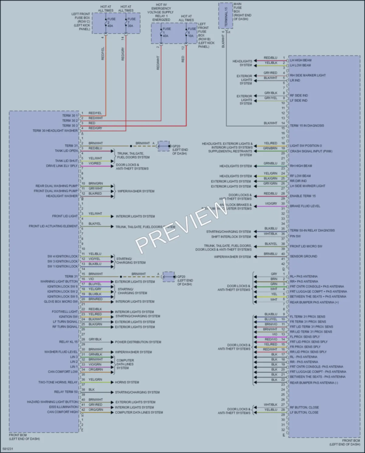 2017 Porsche 718Cayman Body Control Modules wiring diagram preview